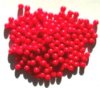 100 4mm Opaque Red Round Glass Beads